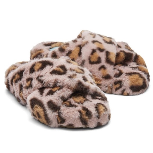 Toms Women's Susie Eva Faux Fur Slip On Slippers Slides Cheetah - Picture 3 of 5
